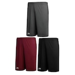 Kit Bermudas Penalty X - 3 unidades - Masculina PRETO/VERMELHO