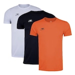 Kit Camisetas Penalty X - 3 unidades - Masculino BRANCO/LARANJA