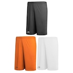 Kit Calções Penalty X - 3 unidades - Masculino CINZA ESC/LARANJA