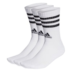 Meia Cano Alto adidas 3S - 3 Pares - Adulto BRANCO