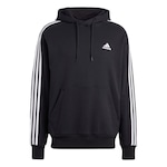 Blusão de Moletom com Capuz adidas Essential 3 Stripes - Masculino PRETO