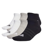 Kit de Meias Sapatilha Cushioned Sportswear Low-Cut com 6 Pares - Adulto CINZA/BRANCO