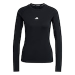 Camiseta adidas Manga Longa Techfit - Feminina PRETO/BRANCO