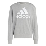 Blusão de Moletom sem Capuz adidas Big Logo - Masculino CINZA