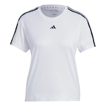 Camiseta Feminina adidas Manga Curta Essentials 3 Listras BRANCO