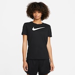 Camiseta Nike One Dri-FIT Swoosh Feminina - Preto+Branco