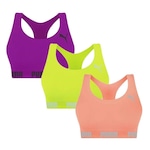 Kit Top Puma Nadador Sem Costura - Feminino - 3 Unidades LARANJA/ROXO