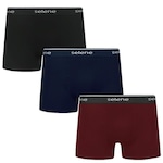 Kit Cuecas Boxer Selene Algodão Plus Size - 3 Unidades - Masculina AZUL ESC/PRETO