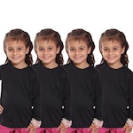 Kit Camisetas Manga Longa Dellas Fit Térmica - 4 Unidades - Infantil PRETO