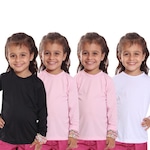 Kit Camisetas Manga Longa Dellas Fit Térmica - 4 Unidades - Infantil PRETO/BRANCO