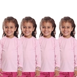 Kit Camisetas Manga Longa Dellas Fit Térmica - 4 Unidades - Infantil ROSA