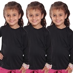 Kit Camisetas Manga Longa Dellas Fit Térmica - 3 Unidades - Infantil PRETO