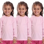 Kit Camisetas Manga Longa Dellas Fit Térmica - 3 Unidades - Infantil ROSA