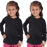 Kit Camisetas Manga Longa Dellas Fit Térmica - 2 Unidades - Infantil PRETO