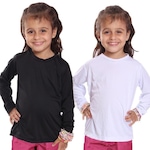 Kit Camisetas Manga Longa Dellas Fit Térmica - 2 Unidades - Infantil BRANCO/PRETO