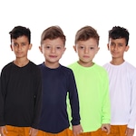 Kit Camisetas Manga Longa Dellas Fit Térmica - 4 Unidades - Infantil PRETO/BRANCO