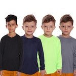 Kit Camisetas Manga Longa Dellas Fit Térmica - 4 Unidades - Infantil PRETO/CINZA