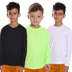 Kit Camisetas Manga Longa Dellas Fit Térmica - 3 Unidades - Infantil VERDE/BRANCO