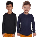 Kit Camisetas Manga Longa Dellas Fit Térmica - 2 Unidades - Infantil PRETO/AZUL