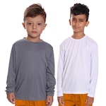 Kit Camisetas Manga Longa Dellas Fit Térmica - 2 Unidades - Infantil BRANCO/CINZA