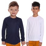 Kit Camisetas Manga Longa Dellas Fit Térmica - 2 Unidades - Infantil BRANCO/AZUL