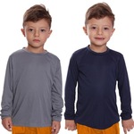 Kit Camisetas Manga Longa Dellas Fit Térmica - 2 Unidades - Infantil CINZA/AZUL