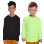 Kit Camisetas Manga Longa Dellas Fit Térmica - 2 Unidades - Infantil VERDE/PRETO