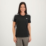 Camiseta adidas 3 Listras - Feminina PRETO/BRANCO