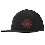 BONÉ ABA RETA ADIDAS MANCHESTER UNITED MUFC SB - SNAPBACK - ADULTO PRETO/VERMELHO