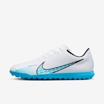 Chuteira Society Nike Mercurial Zoom Vapor 15 Club TF - Adulto BRANCO/AZUL