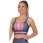 Top com Bojo Manalinda Fitness Listras - Feminino ESTAMPADO