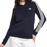 Jaqueta com Capuz adidas 3S Ft Fz R Hd - Feminina AZUL ESC/BRANCO