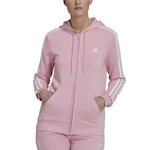 Jaqueta com Capuz adidas 3S Ft Fz R Hd - Feminina ROSA/BRANCO