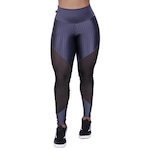 Calça Legging Orbis Fitness Cirrê 3D Recortes Tela Cós Alto - Feminina CINZA