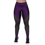 Calça Legging Orbis Fitness Cirrê 3D Recortes Tela Cós Alto - Feminina ROXO