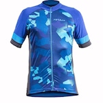 Camisa de Ciclismo Poker com Zíper Total Defend - Masculina AZUL/AZUL ESC