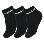 Kit de Meias Cano Baixo adidas Lin Ankle com 3 Pares - Adulto PRETO