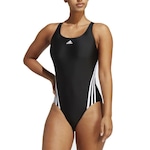 Maiô adidas 3 Stripes Swimsuit - Adulto PRETO/BRANCO