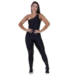 Macacão com Bojo Orbis Fitness Cirre 3D Recortes - Feminino PRETO