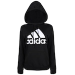 Blusão de Moletom com Capuz adidas BL FT R HD - Feminino PRETO/BRANCO