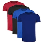 Kit Camisetas PMC Básica - 4 Unidades - Masculina VERMELHO/AZUL ESC