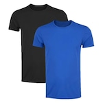 Kit Camisetas PMC Básica - 2 Unidades - Masculina PRETO/AZUL