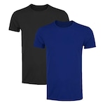 Kit Camisetas PMC Básica - 2 Unidades - Masculina PRETO/AZUL ESC