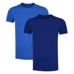 Kit Camisetas PMC Básica - 2 Unidades - Masculina AZUL CLA/AZUL ESC