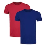 Kit de Camiseta PMC Básica - 2 Unidades - Masculina VERMELHO/AZUL ESC