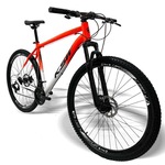 Bicicleta Aro 29 Ksw XLT 100 Aluminio - Freio a Disco - Câmbios Shimano - 21 Marchas LARANJA/BRANCO