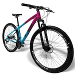 Bicicleta Aro 29 Ksw XLT 100 Aluminio - Freio a Disco - Câmbios Shimano - 21 Marchas ROXO ESC/AZUL