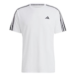 Camiseta adidas Essesntials 3 Listras - Masculina BRANCO/PRETO