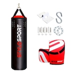 Kit de Luta Stylo Sports: 1 Saco de Pancada - 120cm + Luvas de Treino Bate Saco + 1 Suporte VERMELHO