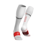 Meia Cano Alto Compressport Full Socks V3,0 Run - Unissex BRANCO